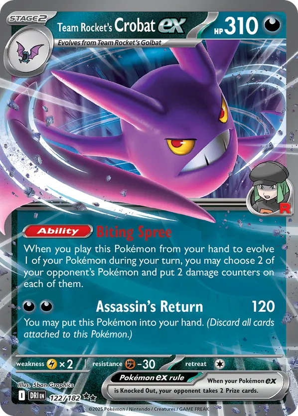 Team Rocket's Crobat ex 122/182 - Destined Rivals (HO)
