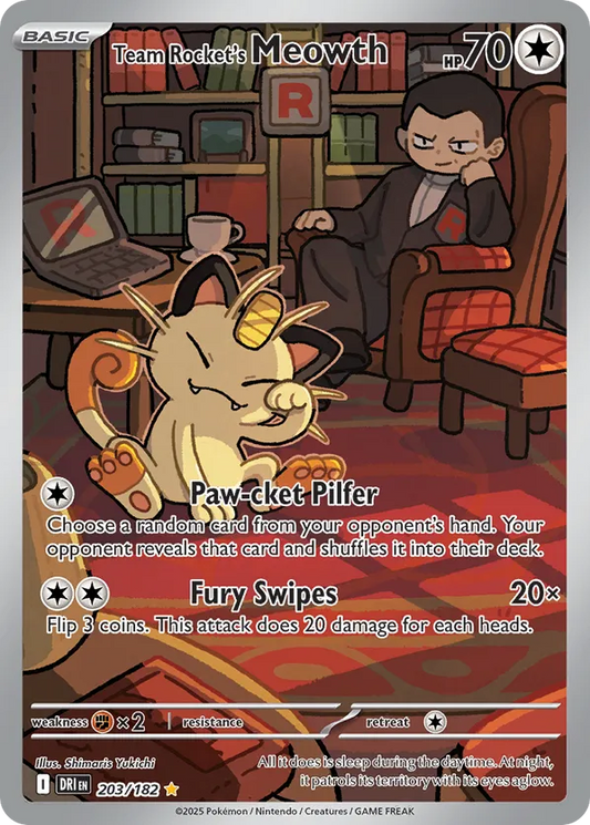 Team Rocket's Meowth 203/182 - Destined Rivals (HO)