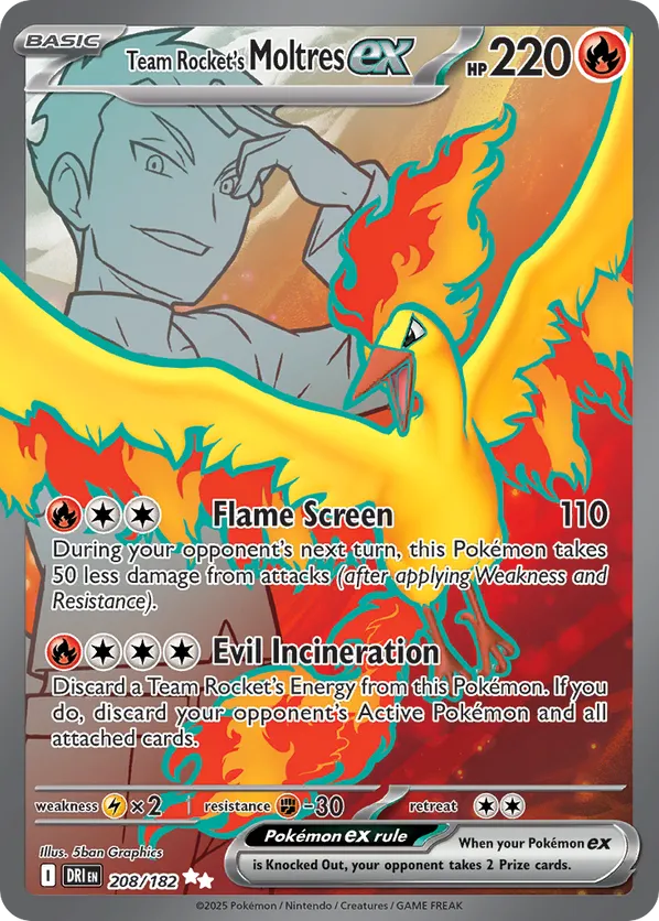 Team Rocket's Moltres ex 208/182 - Destined Rivals (HO)