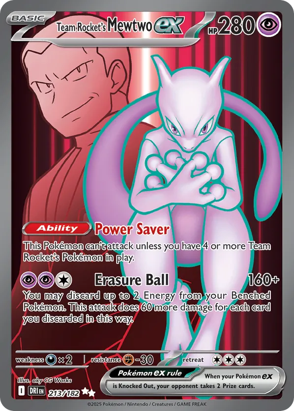Team Rocket's Mewtwo ex 213/182 - Destined Rivals (HO)