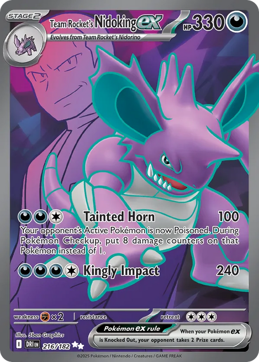 Team Rocket's Nidoking ex 216/182 - Destined Rivals (HO)