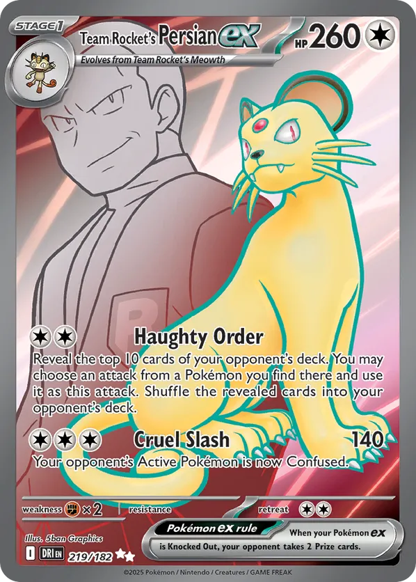 Team Rocket's Persian ex 219/182 - Destined Rivals (HO)