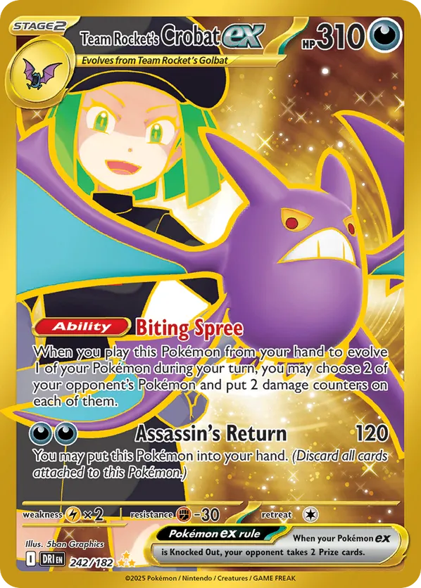 Team Rocket's Crobat ex 242/182 - Destined Rivals (HO)