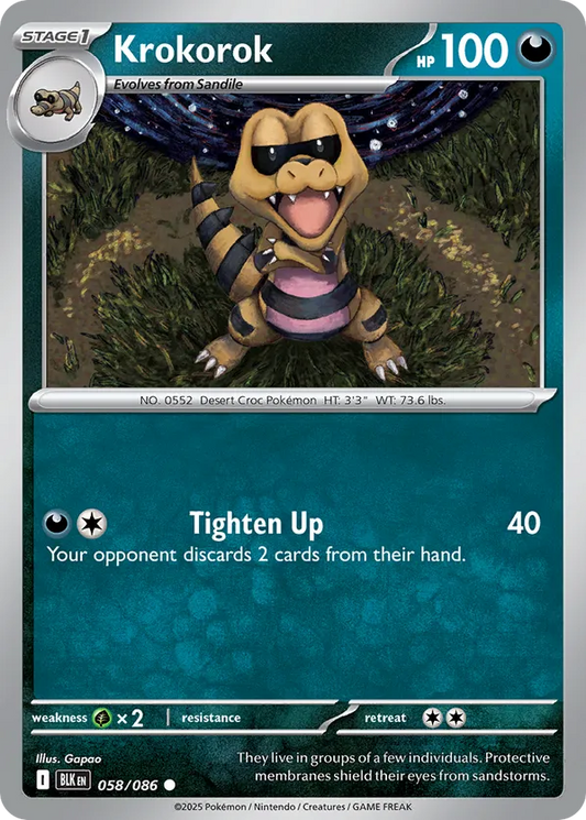Krokorok (Poke Ball Pattern) 058/086 - Black Bolt (HO)