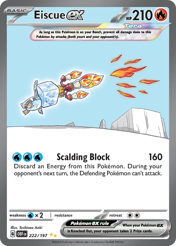 Eiscue ex 222/197 - Obsidian Flames (HO)