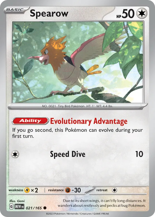 Spearow (JP) 021/165 - Pokemon 151 (MB)