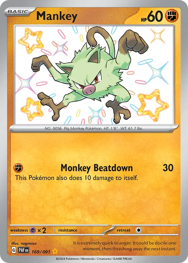 Mankey 169/091 - Paldean Fates (HO)