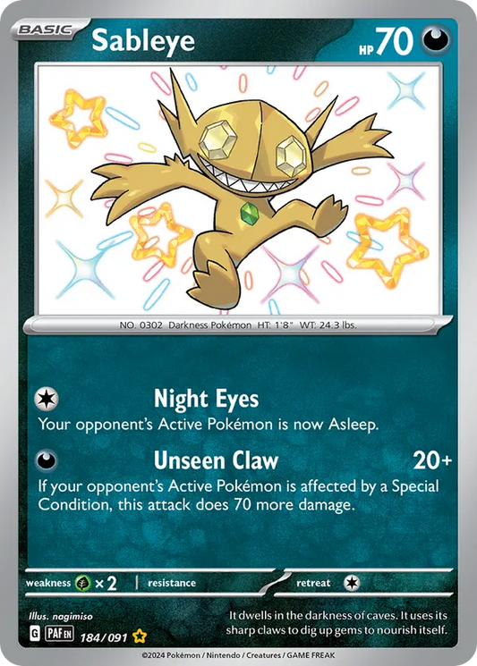 Sableye 184/091 - Paldean Fates (HO)