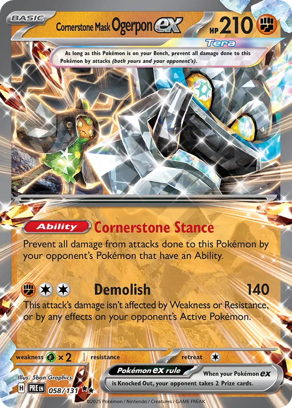 Cornerstone Mask Ogerpon ex 058/131 - Prismatic Evolutions (HO)