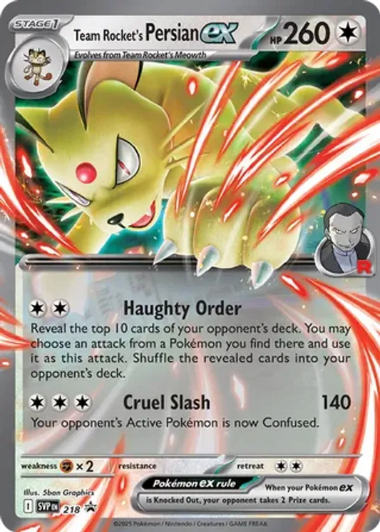 Team Rocket's Persian ex - 218 218 - Scarlet & Violet Promo (HO)