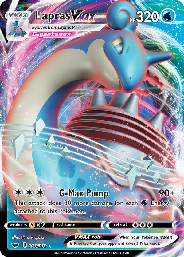 Lapras VMAX 050/202 - Sword & Shield Base Set (HO)