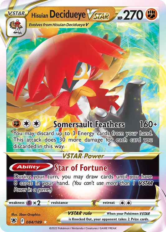 Hisuian Decidueye VSTAR 084/189 - Astral Radiance (HO)