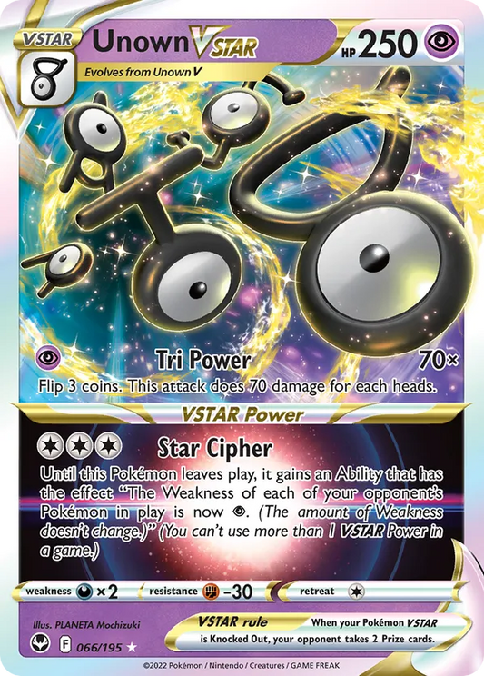 Unown VSTAR 066/195 - Silver Tempest (HO)