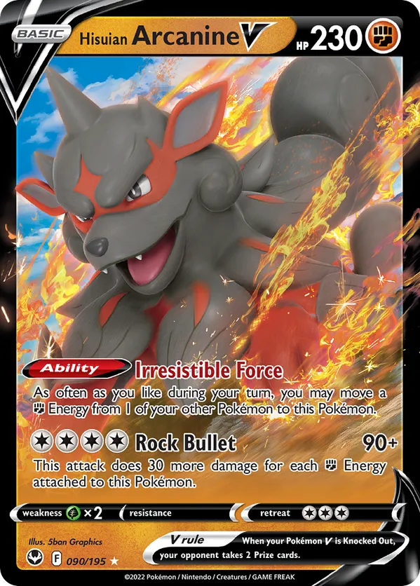 Hisuian Arcanine V 090/195 - Silver Tempest (HO)