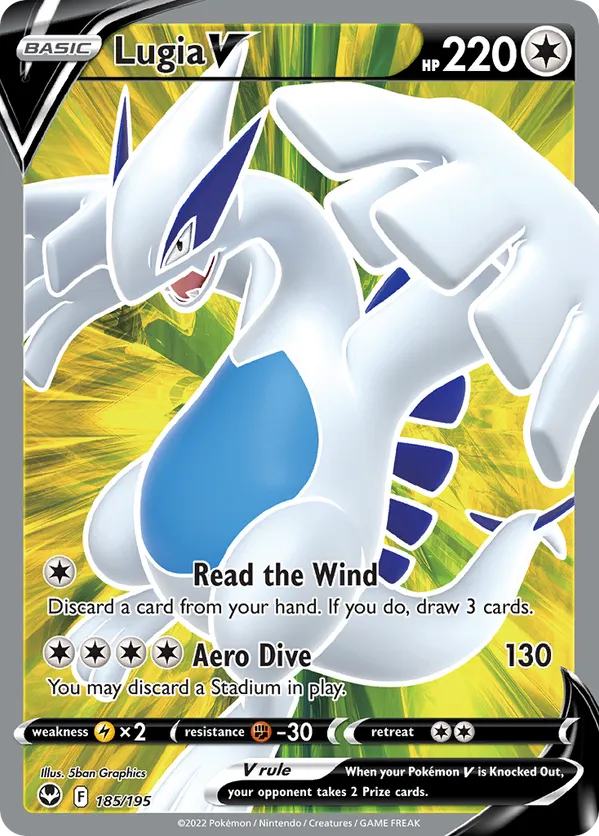 Lugia V (Full Art) 185/195 - Silver Tempest (HO)