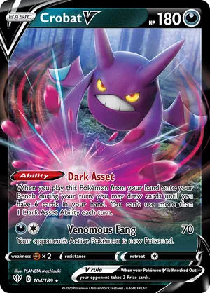Crobat V 104/189 - Darkness Ablaze (HO)