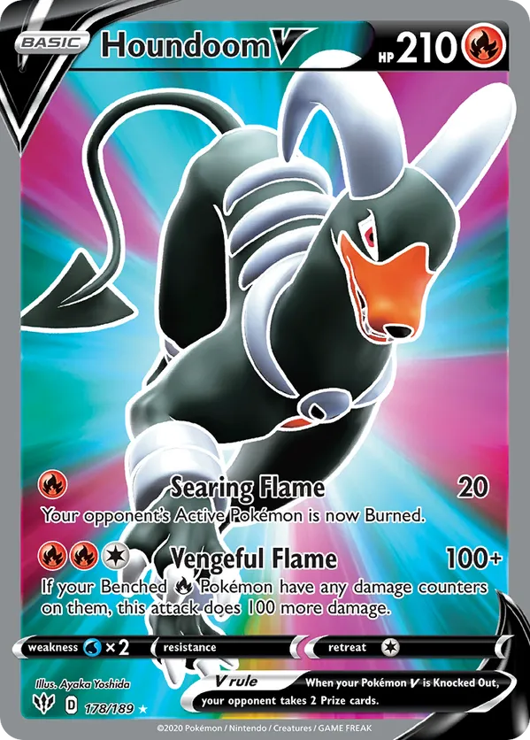 Houndoom V (Full Art) 178/189 - Darkness Ablaze (HO)