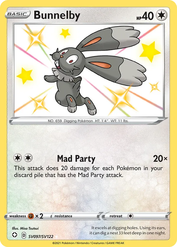 Bunnelby SV097/SV122 - Shining Fates: Shiny Vault (HO)
