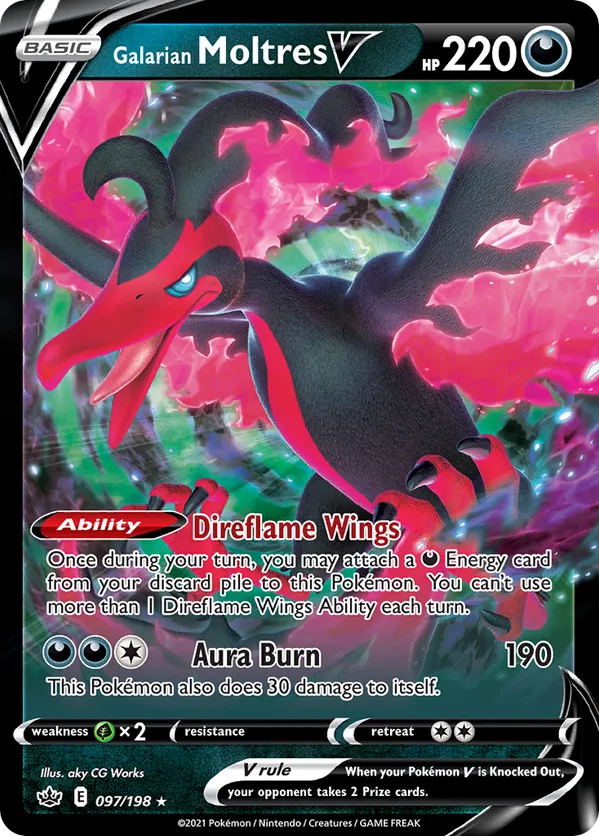 Galarian Moltres V 097/198 - Chilling Reign (HO)