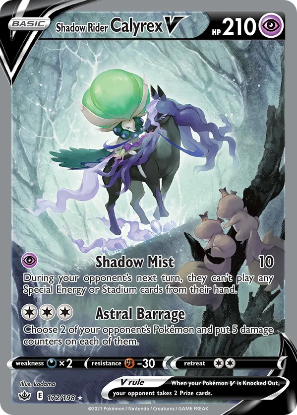 Shadow Rider Calyrex V (Alternate Full Art) 172/198 - Chilling Reign (HO)