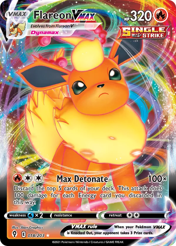 Flareon VMAX 018/203 - Evolving Skies (HO)