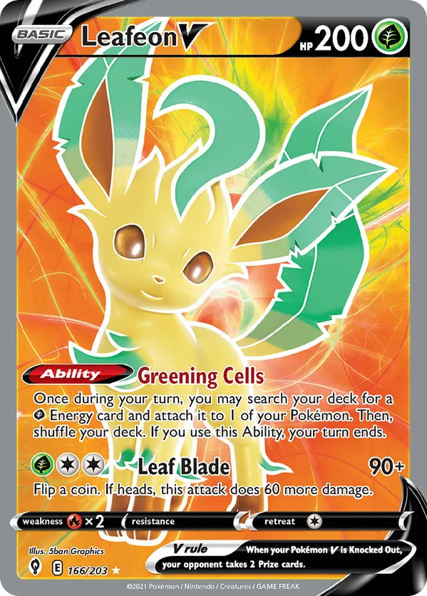 Leafeon V (Full Art) 166/203 - Evolving Skies (HO)