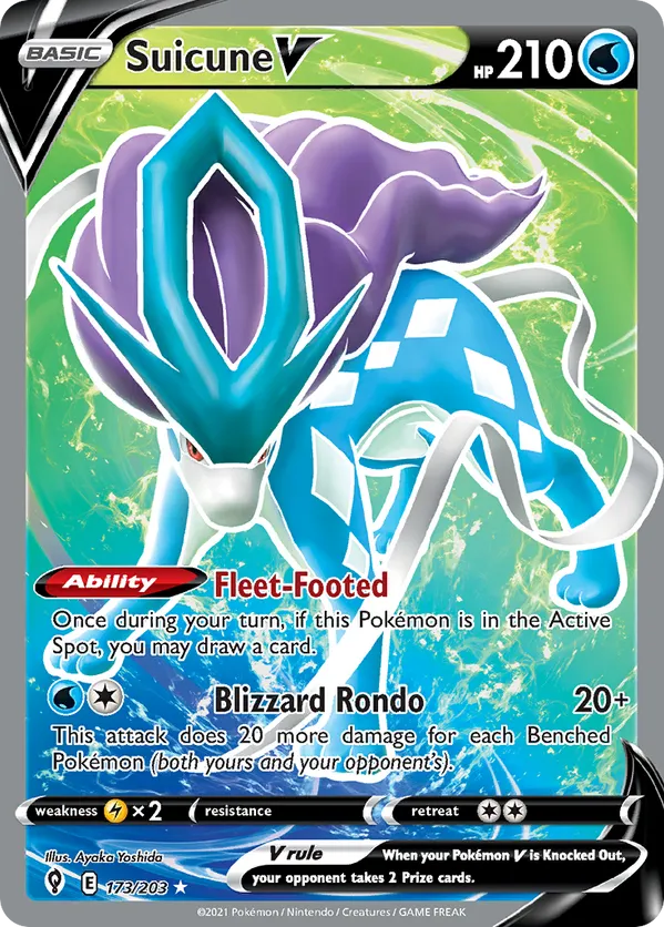 Suicune V (Full Art) 173/203 - Evolving Skies (HO)