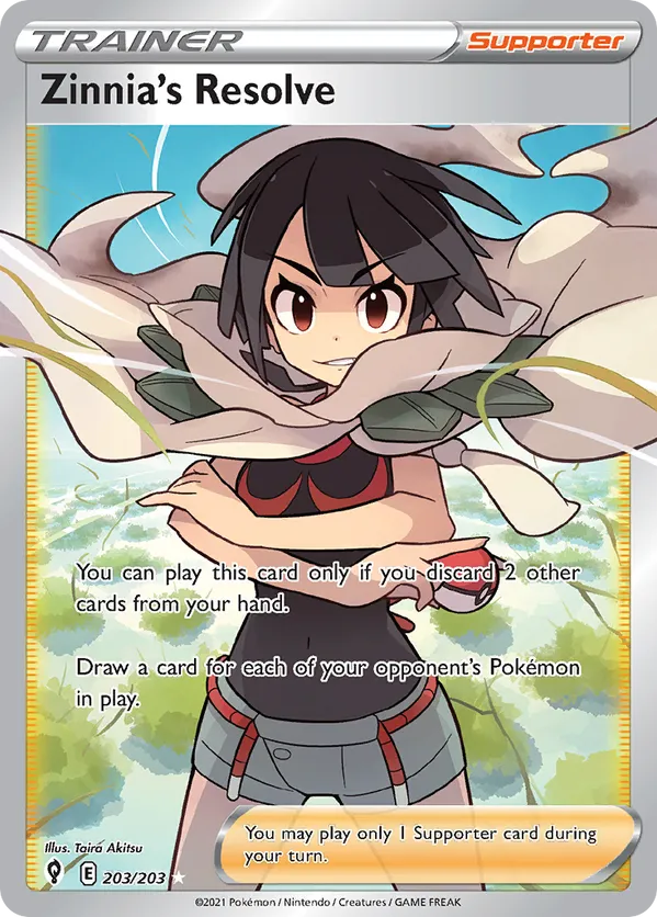 Zinnia's Resolve (Full Art) 203/203 - Evolving Skies (HO)