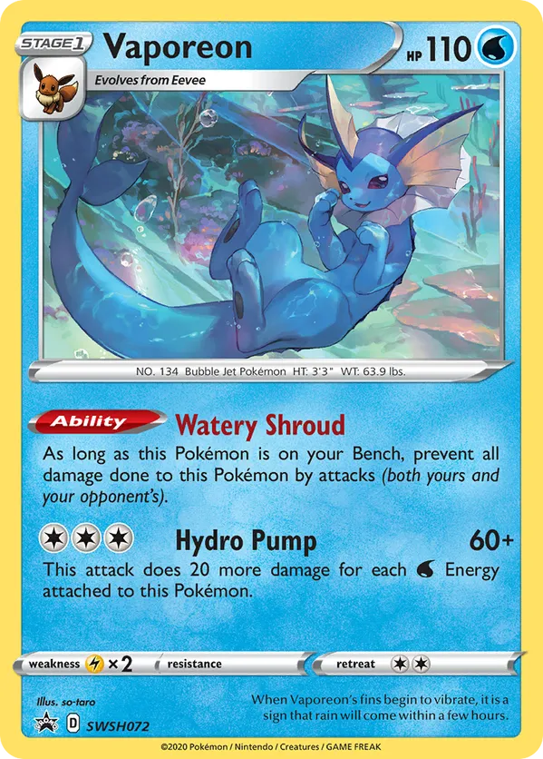 Vaporeon SWSH072 - Sword & Shield Promo (HO)