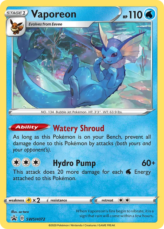 Vaporeon SWSH072 - Sword & Shield Promo (HO)